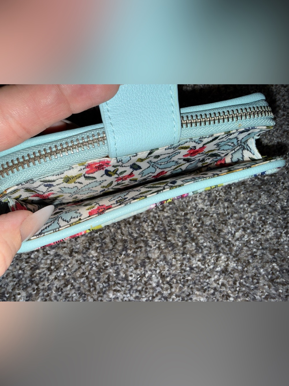 Vera Bradley blue floral wallet wristlet NWT - Picture 4 of 8